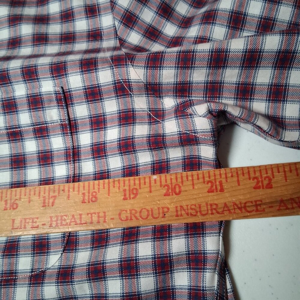 Brooks Brothers Shirt Men Meidum Regent Fit White Red Blue Plaid Button Down - Picture 5 of 14